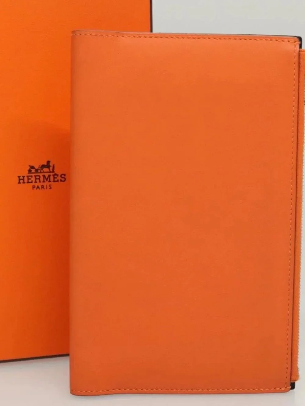 HERMES EA Zip PM Day Planner Cover Vaux Swift Orange Auth 117190M